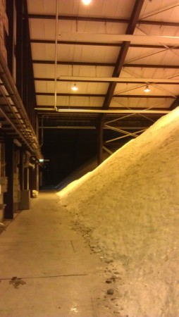 Zoutopslag in de hangar van de Orions